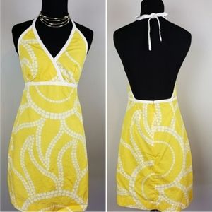 LILLY PULITZER SUNNY HALTER DRESS YELLOW WHITE 6